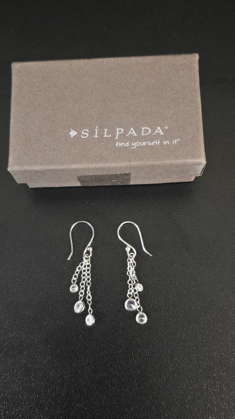 Silpada 925 Sterling Silver Cubic Zirconia Marvel Earrings W2793